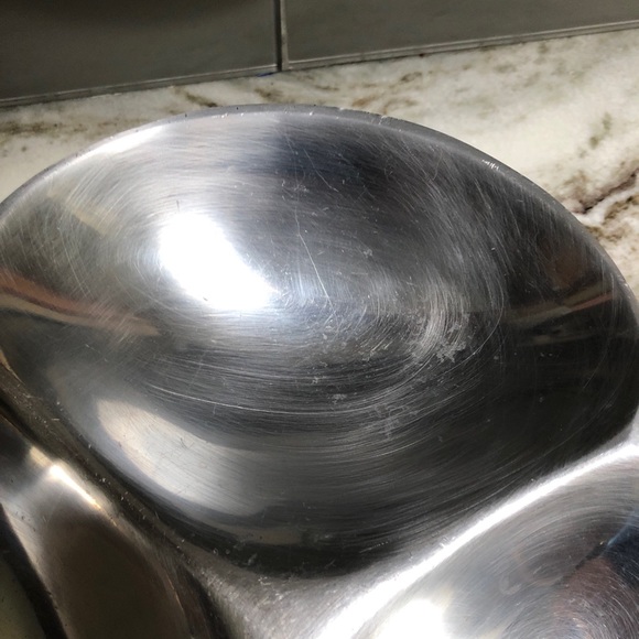 NAMBE 3 SECTION METAL BOWL DISH 589A 11X11 - Picture 10 of 12